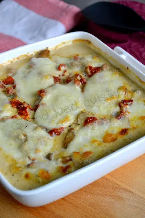 gratin de dinde aux tomates séchées