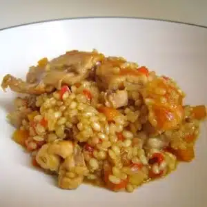 risotto au lapin et petits légumes