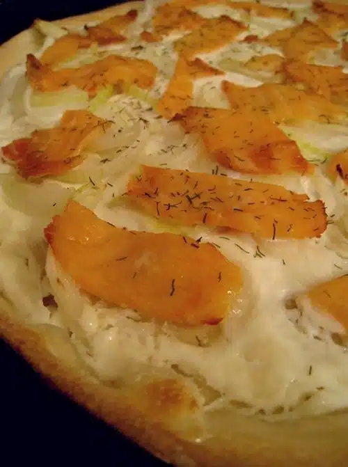 tarte flambée au saumon fumé