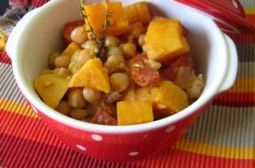 Cocottes de patates douces au chorizo et pois chiches