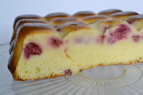 gâteau chocolat blanc framboises