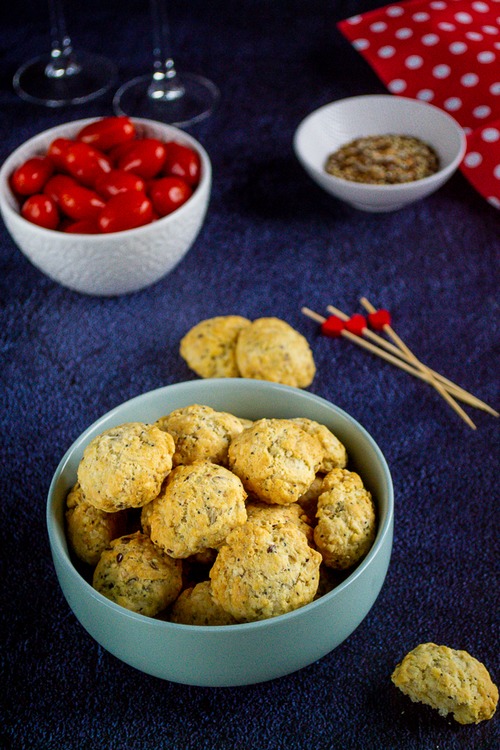 Cookies salés au parmesan et aux graines