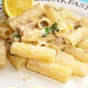 Tortiglionis au thon citron et à la crème d'ail