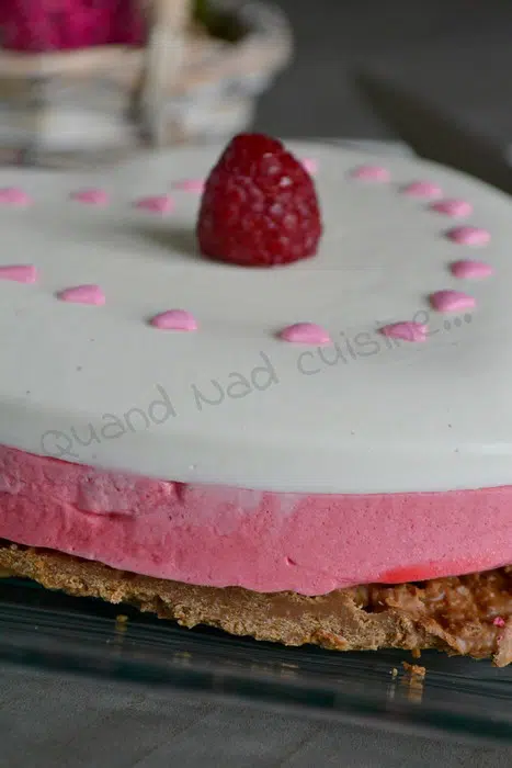 Entremets vanille framboise