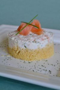 Cheesecakes au chèvre frais et saumon fumé