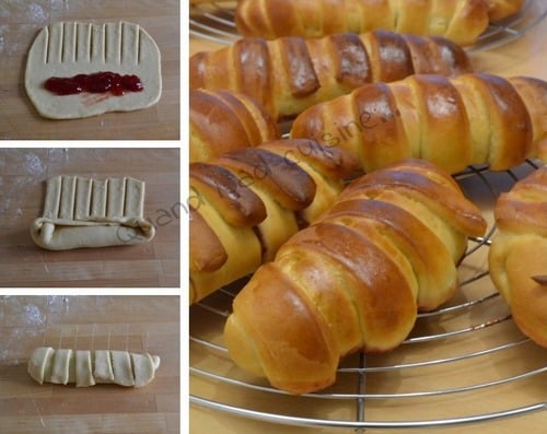 petits pains briochés à la confiture