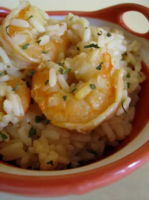 Riz aux crevettes coco curry madras