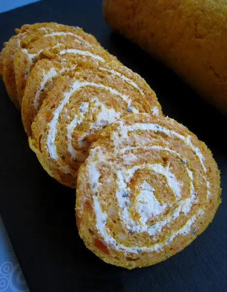 Roulé aux carottes et fromage ail et fines herbes