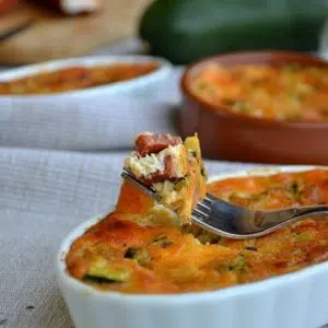 Clafoutis courgette chorizo et parmesan