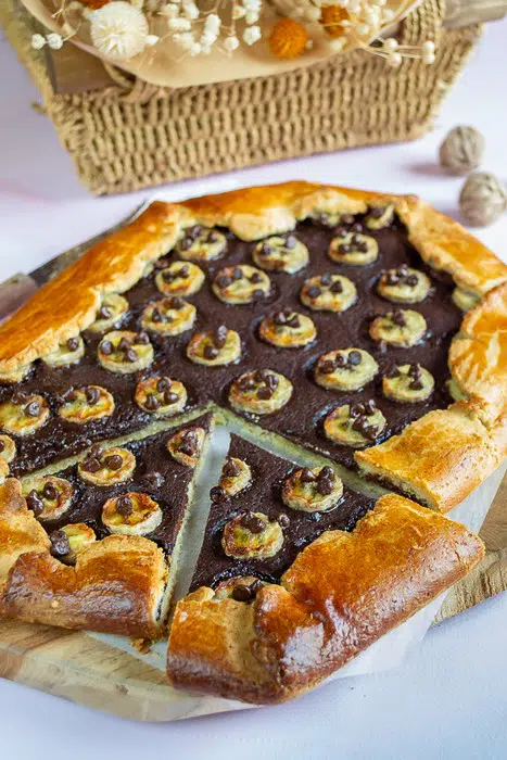 tarte rustique banane chocolat