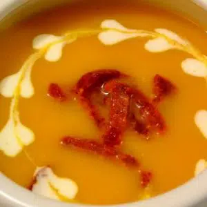 Velouté de potimarron au chorizo