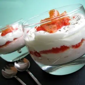 Verrines de saumon fumé à la ricotta