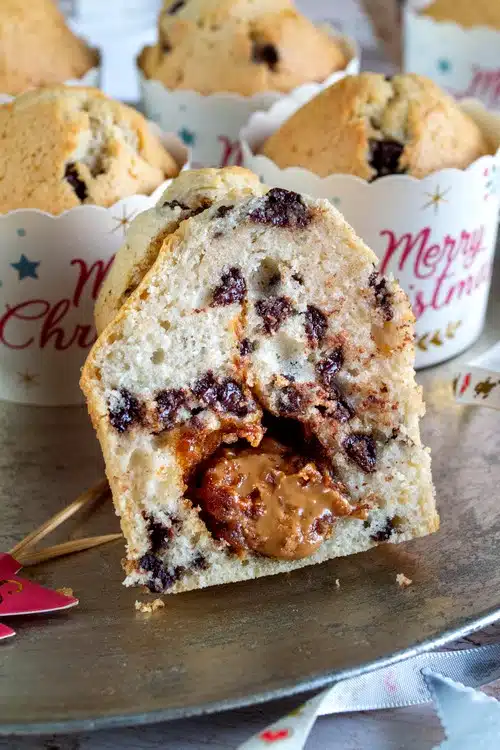 Muffins aux pépites et coeur de spéculoos