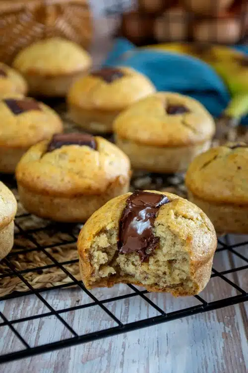Petits moelleux banane coeur chocolat