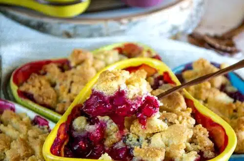 crumble fruits rouges et banane