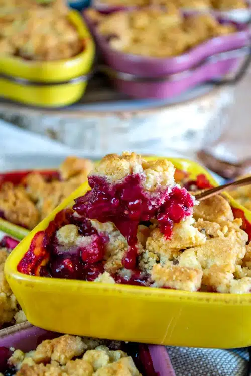 crumble fruits rouges et banane