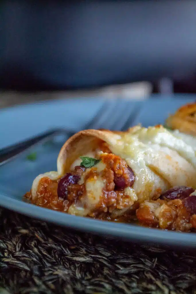 enchiladas au boeuf et haricots rouges
