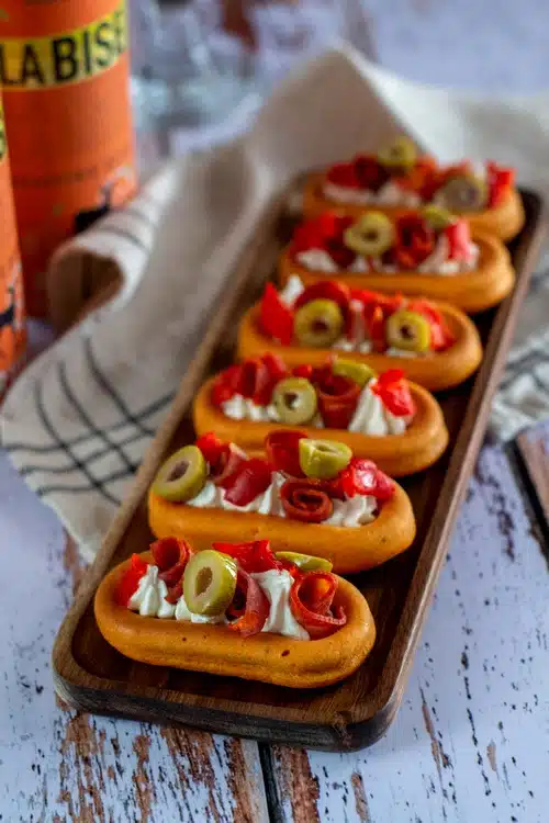 barquettes apéro fromage frais et chorizo