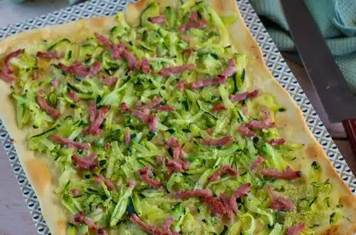 flammenkuche à la courgette