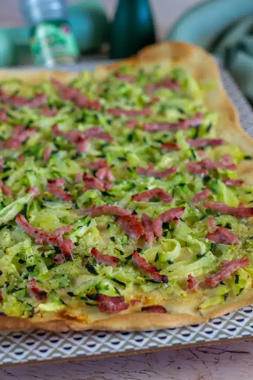 flammenkuche à la courgette