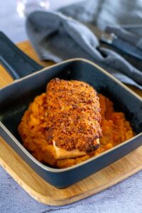 pavés de saumon en croûte de chorizo