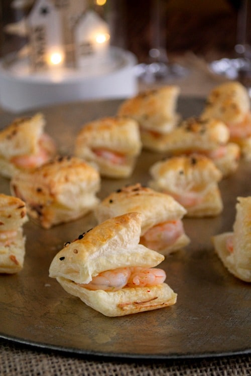 bouchées feuilletées aux crevettes