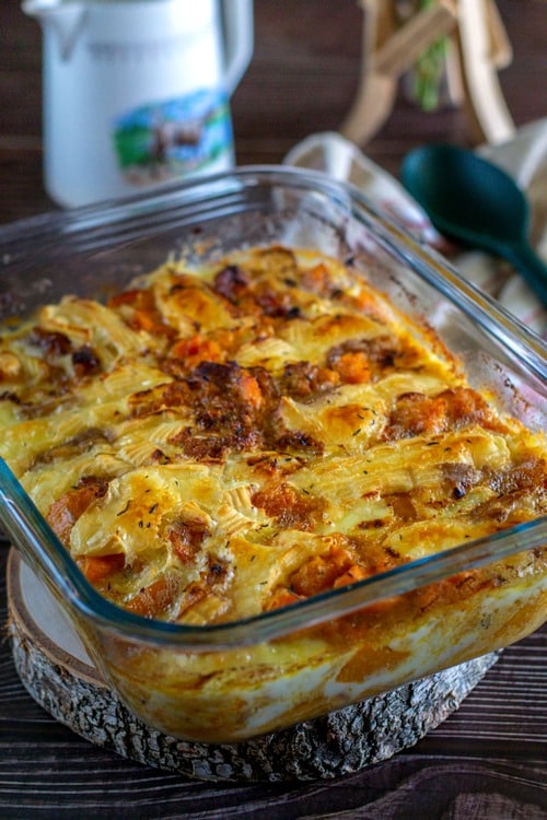 gratin de butternut et morteau
