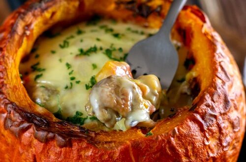 potimarron farci aux cèpes