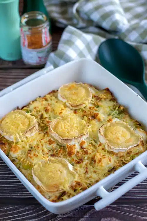 gratin de ravioles poireaux et chèvre