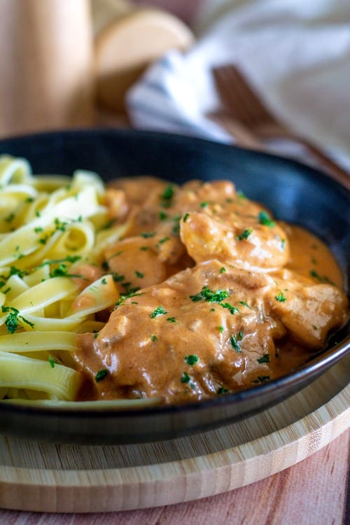 poulet façon stroganoff