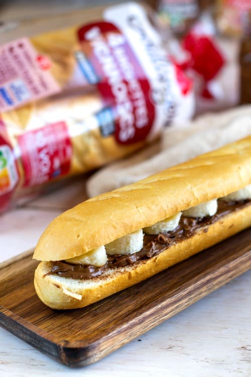 baguettes viennoises banane et beurre de cacahuètes