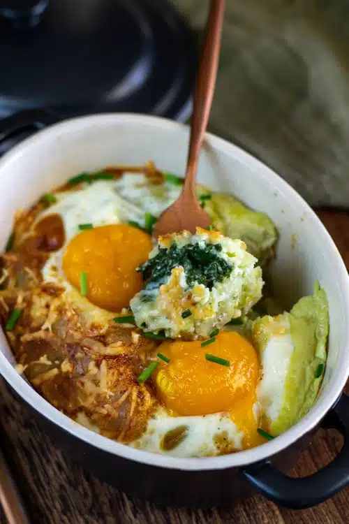 cocotte de ravioles et épinards