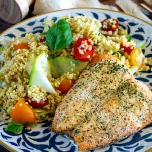 salade de boulghour et courgettes au saumon