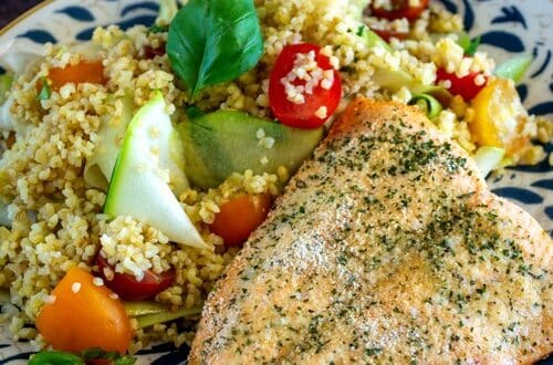 salade de boulghour et courgettes au saumon