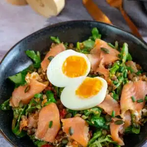salade de lentilles au saumon fumé