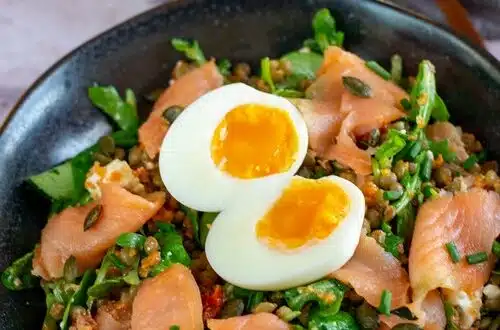 salade de lentilles au saumon fumé