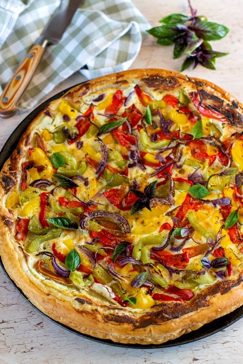tarte fine aux poivrons