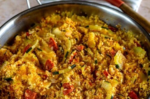 one pot boulghour courgettes et chorizo