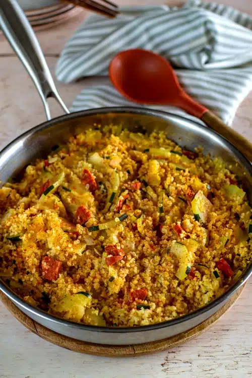 one pot boulghour courgettes et chorizo